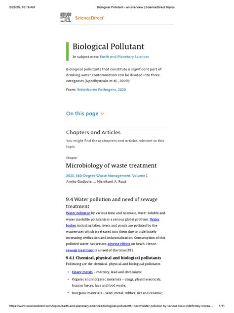 Pollutant Pathway An Overview Sciencedirect Topics