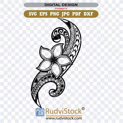 Polynesian Flower Tattoos High Quality Digital Files Rudvistock