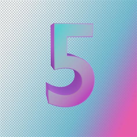 Premium Psd A Colorful Gradient Number 5 Premium Psd A Colorful Gradient Number 5