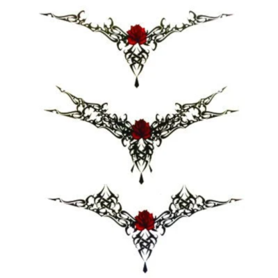 Realistic Rose Tattoo Designs Lower Back Sexy Women Temporary Tattoo