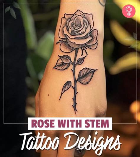 Rose Stem Tattoo Designs