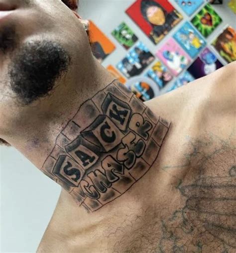 Sack Chaser Neck Tattoo