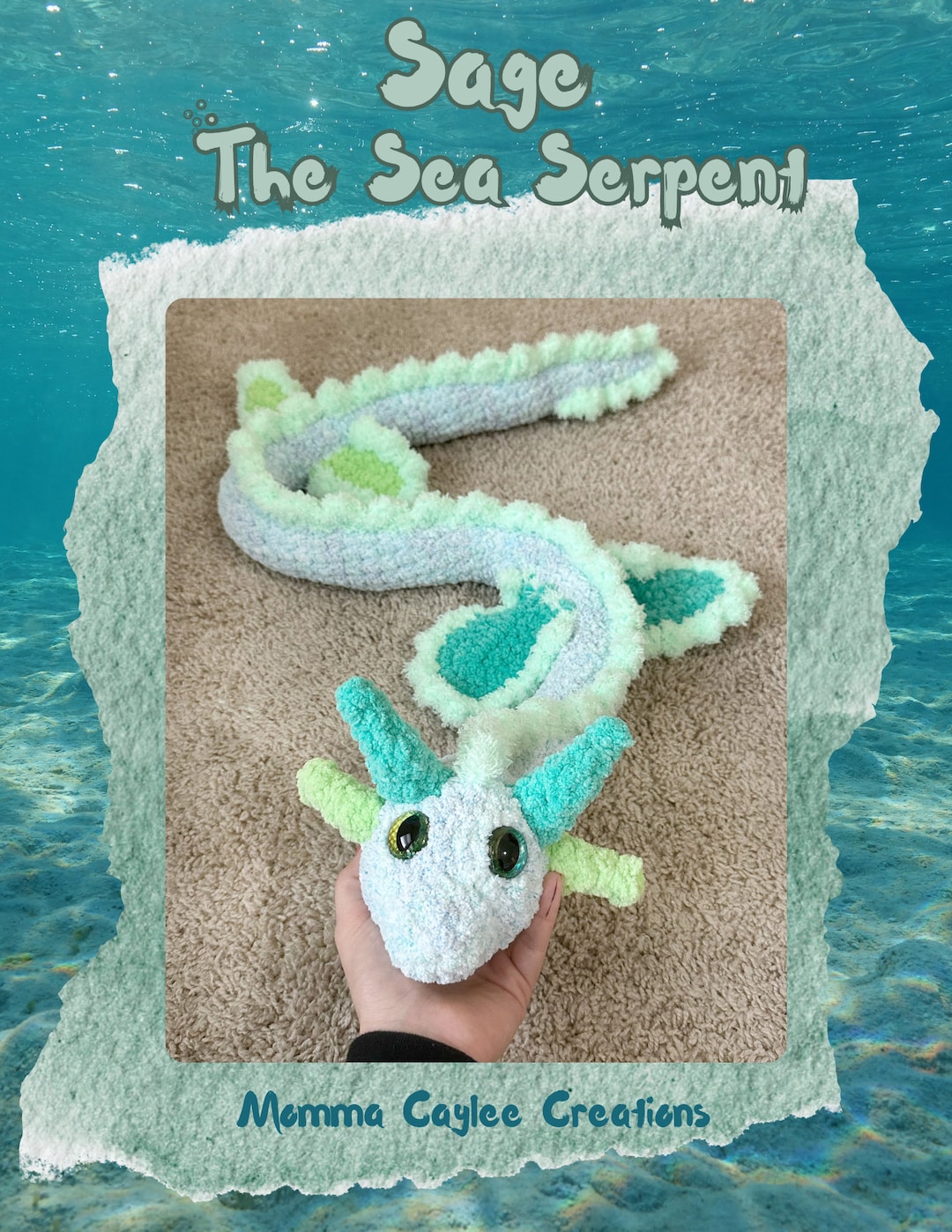 Sage The Sea Serpent A Crochet Pattern Etsy