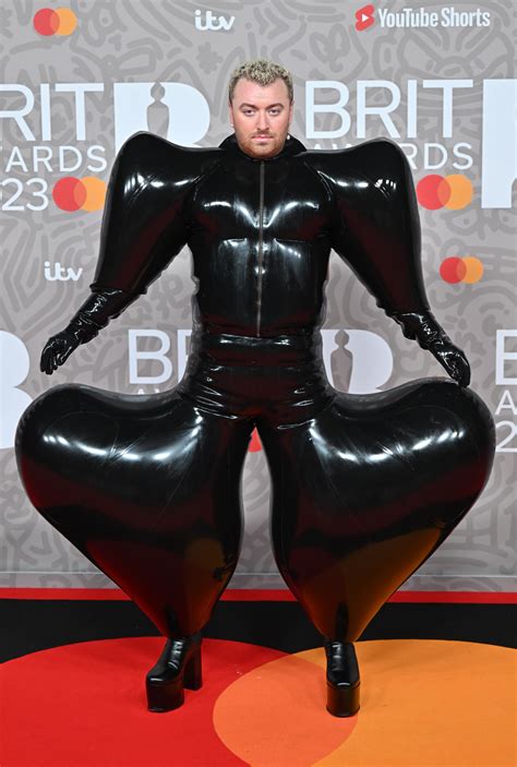 Sam Smith Amp 39 S Brit Awards Red Carpet Outfit Their Most Daring Yet Sam Smith Amp 39 S Brit Awards Red Carpet Outfit Their Most Daring Yet