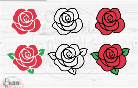 Set Of Eight Cute Roses Svg Rose Svg Rose Cut File Rosebud Etsy Artofit