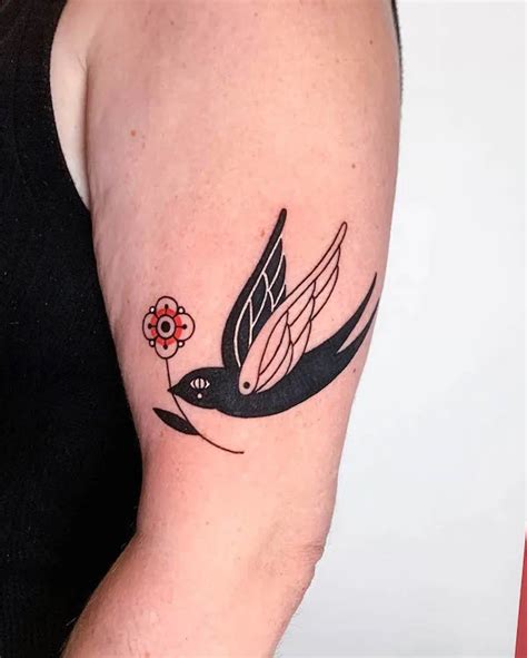 Simple Black Bird Tattoo Simple Black Bird Tattoo