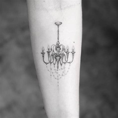 Single Needle Chandelier Tattoo On The Inner Forearm Chandelier Single Needle Chandelier Tattoo On The Inner Forearm Chandelier