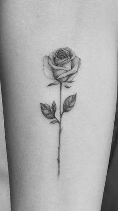 Single Stem Rose Tattoo Elegant Tattoos Rose Tattoos Hand Tattoos