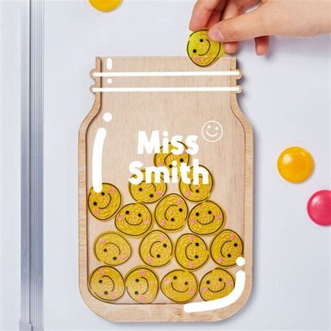 Smile Reward Jar Custom Smile Jar With Tokens Kids Reward Jars Smile Reward Jar Custom Smile Jar With Tokens Kids Reward Jars
