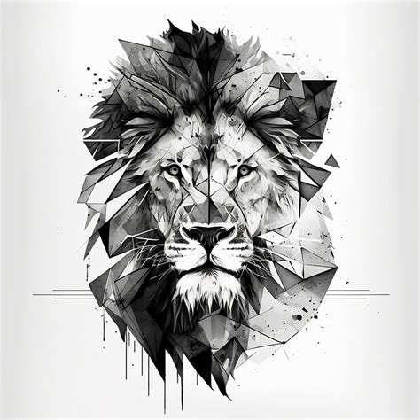 Tattoo Design Geometric Roaring Lion Head Style Geometric Tattoo Design Geometric Roaring Lion Head Style Geometric