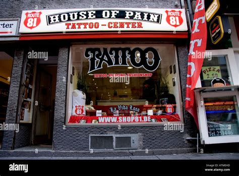 The Entrance To The House Of Pain Tattoo Parlour In Frankfurt Germany