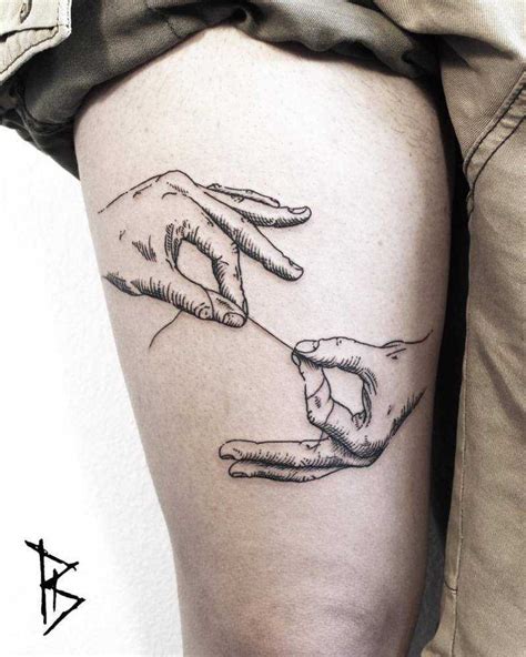 Thread Holding Hands Tattoo Tattoogrid Net