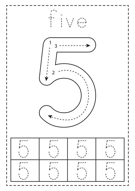 Tracing Number Five Preschool Worksheet Tracing Number Five Preschool Worksheet