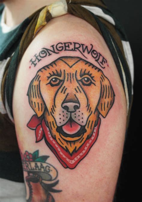 Traditional Golden Retriever Tattoo