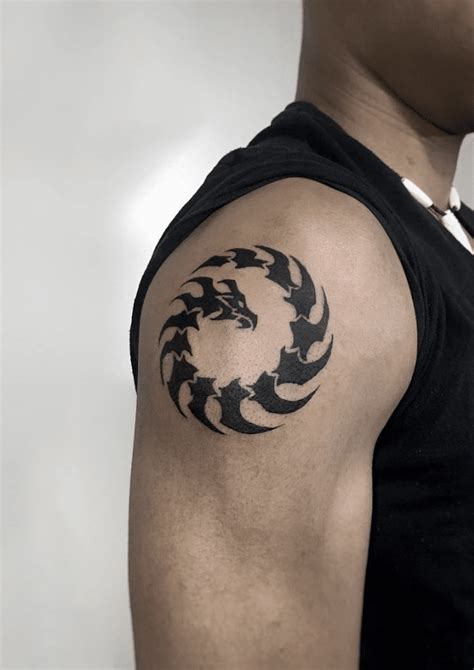 Tribal Dragon Tattoos Shoulder